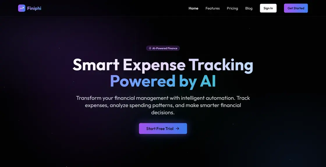 Screenshot of the Finiphi website