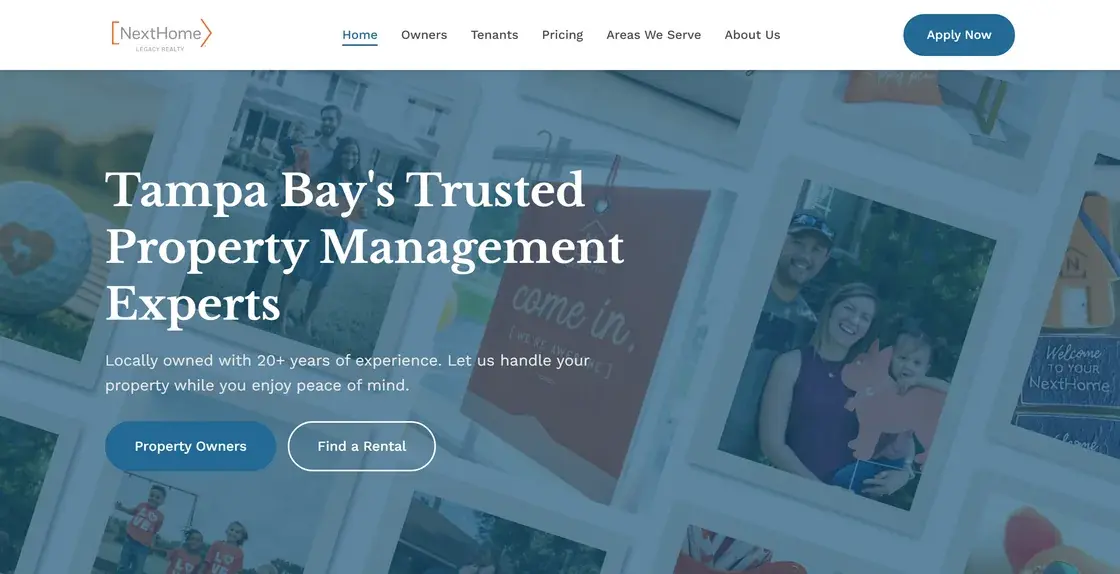 Screenshot of the Legacy Realty website